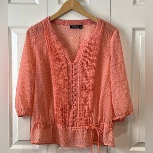 a.n.a. Coral Sheer Blouse PXL